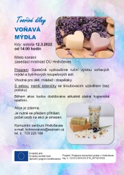 Pozvánka tvořivé dílny - voňavá mýdla 12.3.2022
