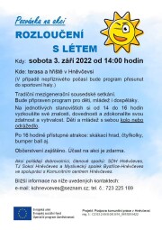 Pozvánka Rozloučení s létem 3.9.2022