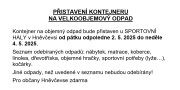 Svoz velkoobjemového odpadu - 2.5. až 4.5.2025