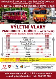 Výletní vlaky 1.5., 6.6., 4.7., 8.8. a 5.9.2026