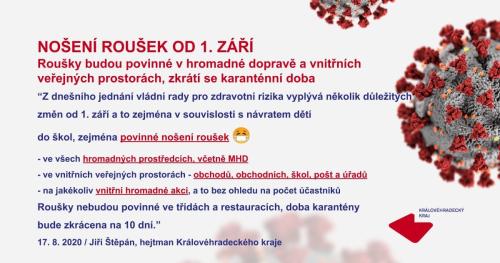 Popis opatření od 1.9.2020