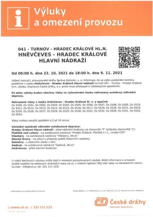 Informace k výluce